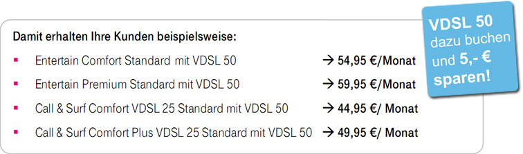 VDSL 50 fr den Preis von VDSL 25