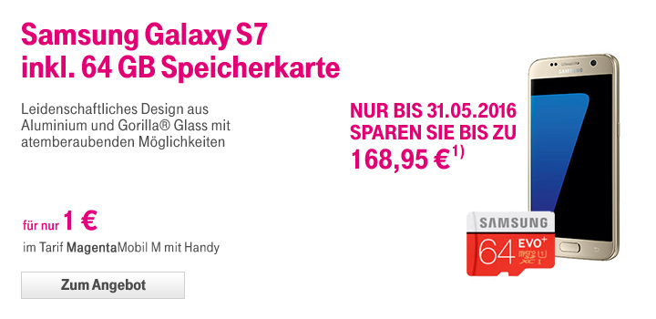 Samsung Galaxy S7 fr 1  ab dem Tarif MagentaMobil M mit Handy