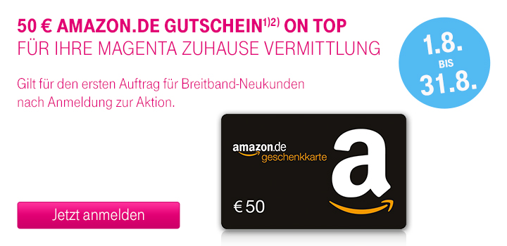 50  Amazon.de Gutschein fr die erste Vermittlung im August