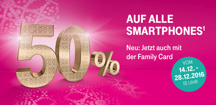 50% auf alle Smartphones