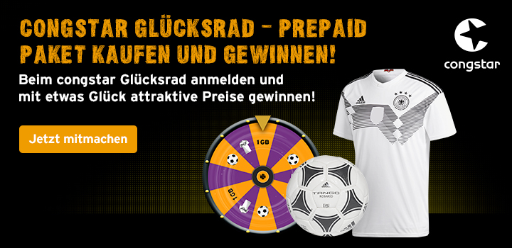 congstar Glcksrad  Als Prepaid Neu- und Bestandskunde attraktive Preise gewinnen.