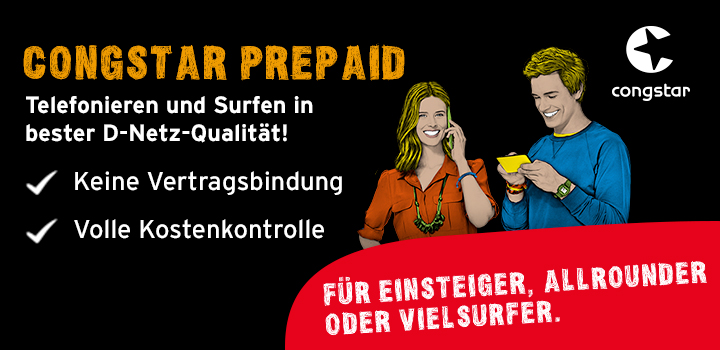 Neue Prepaid Tarife bei congstar