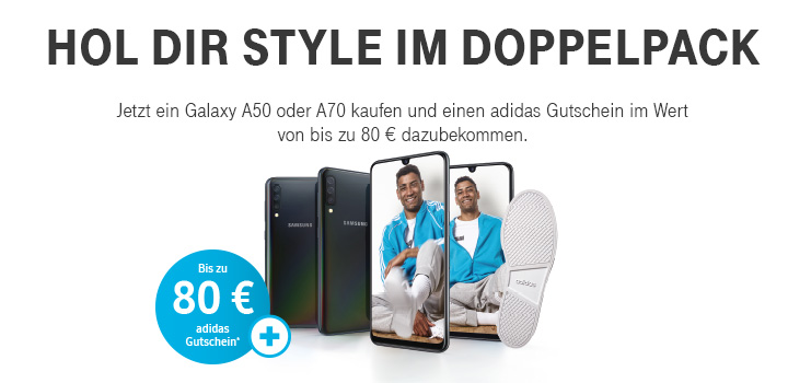 Samsung Galaxy A50 oder A70 kaufen und adidas Gutschein erhalten