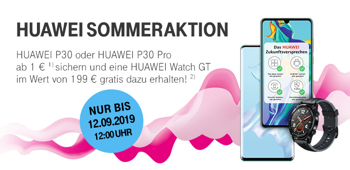 HUAWEI P30-Familie fr 1 € + HUAWEI Watch GT gratis