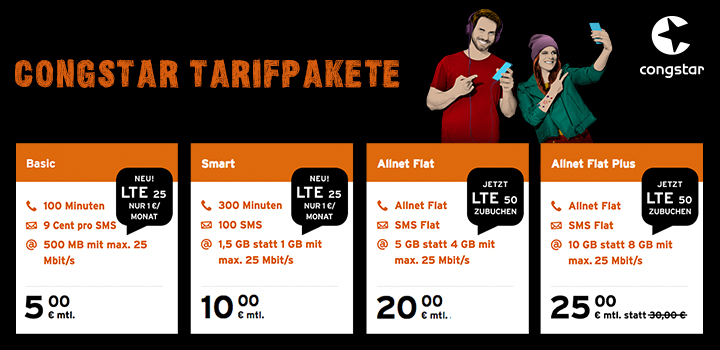 congstar - Allnet Flat Plus Aktion - 10 GB Datenvolumen