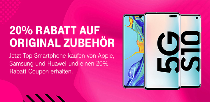 20 % Rabatt Coupon auf Original Zubehr bei Kauf eines Top-Smartphones