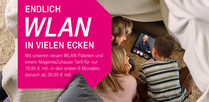 WLAN in vielen Ecken mit den neuen WLAN Paketen <br /> 3 Monate Grundpreis fr 0 