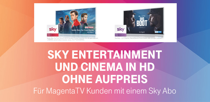 Freischaltung Cinema und Entertainment Paket fr Sky Abo Kunden