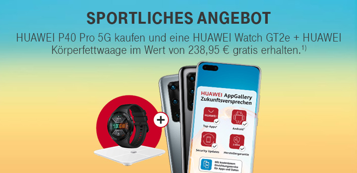 Sportliches Angebot - HUAWEI Krperfettwaage und Watch GT sichern