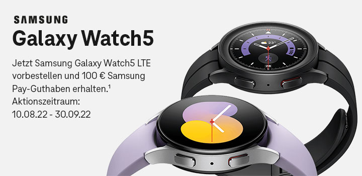 Beim Kauf einer Samsung Galaxy Watch5  100  Samsung Pay-Guthaben sichern