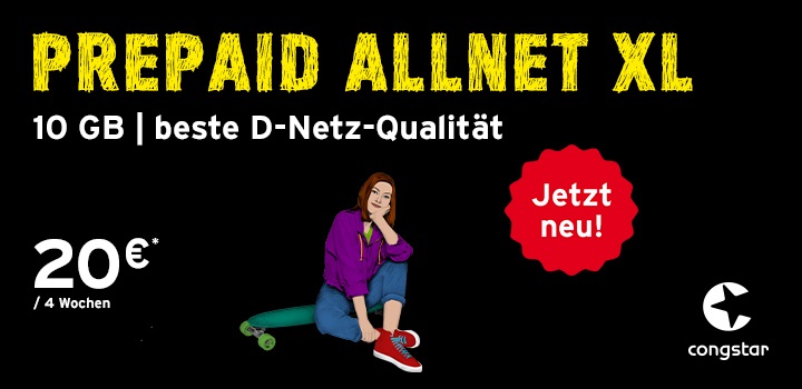 Aktion: congstar Prepaid Allnet Tarife jetzt mit mehr Datenvolumen