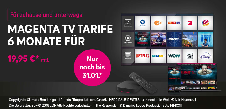 Nur noch bis 31.01.: MagentaZuhause und MagentaTV nur 19,95  in den ersten 6 Monaten