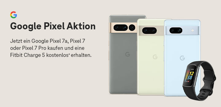 Nur bis 14.06.: Kostenlose Fitbit Charge 5 zum Kauf eines Google Pixel 7, 7a oder 7 Pro