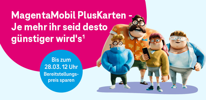 MagentaMobil PlusKarten: Bis 28.03. Bereitstellungspreis sparen