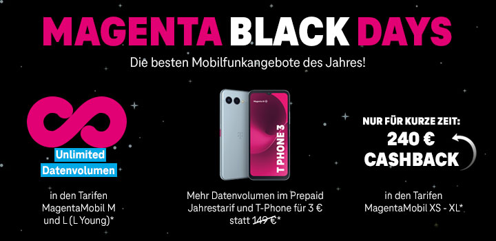 Magenta Black Days &ndash; Mobilfunk Angebote