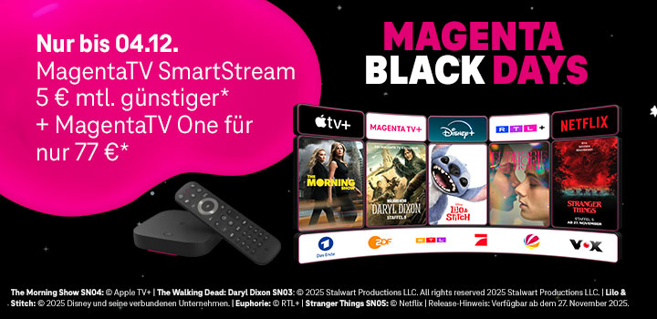 Magenta Black Days &ndash; Festnetz und MagentaTV Angebote
