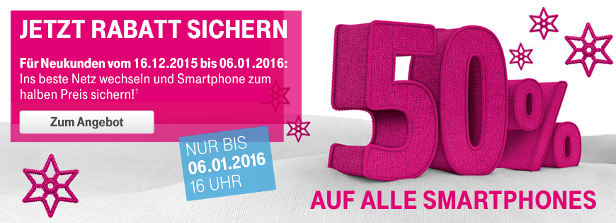 50% auf alle Smartphones