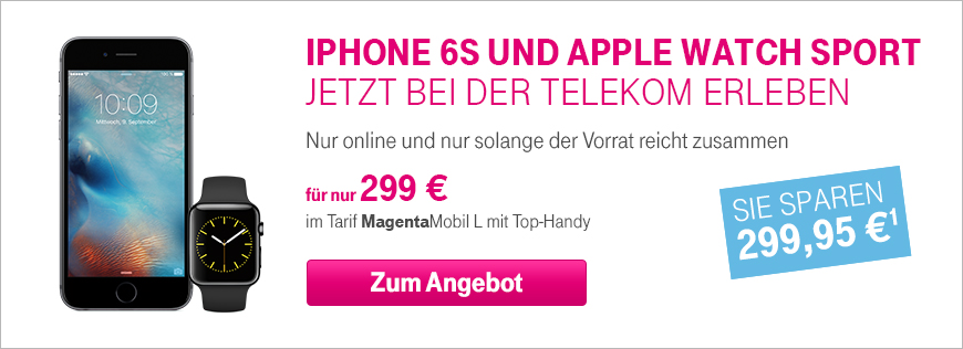 Apple iPhone 6s und Apple Watch Sport im Bundle