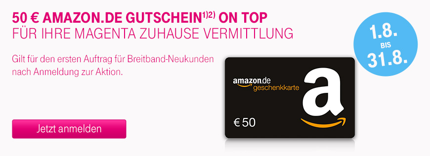 50  Amazon.de Gutschein fr die erste Vermittlung im August