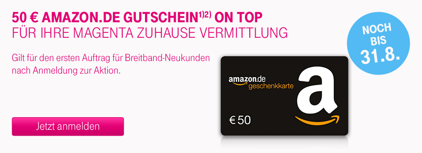 Nur noch wenige Tage: 50  Amazon.de Gutschein fr die erste Vermittlung im August