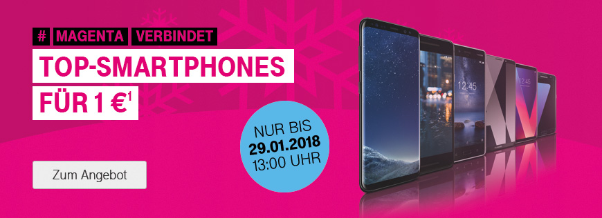 Ausgewhlte Smartphones fr 1 Euro bis 29.01.2018