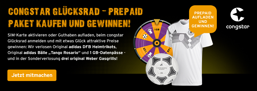 congstar Glcksrad  Als Prepaid Neu- und Bestandskunde attraktive Preise gewinnen.