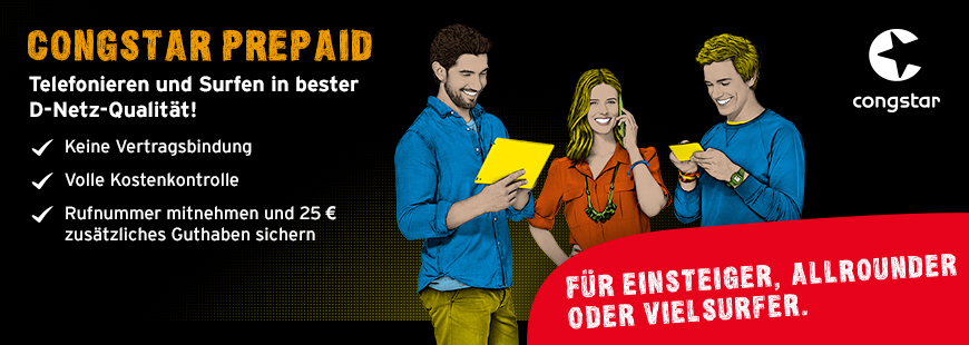 Neue Prepaid Tarife bei congstar