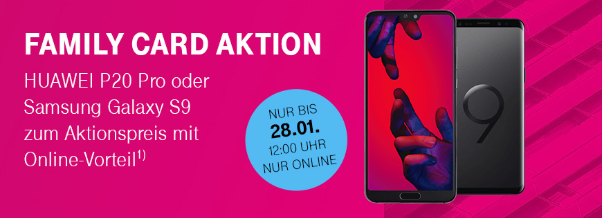 Nur bis zum 28.01.2019 - FamilyCard Aktion - Smartphones ab 1 Euro