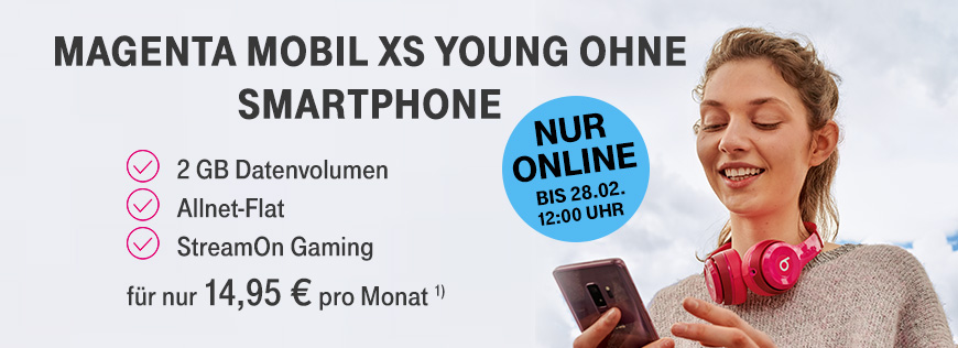 MagentaMobil XS Young fr 14,95 Euro - 5 Euro Ersparnis im Monat