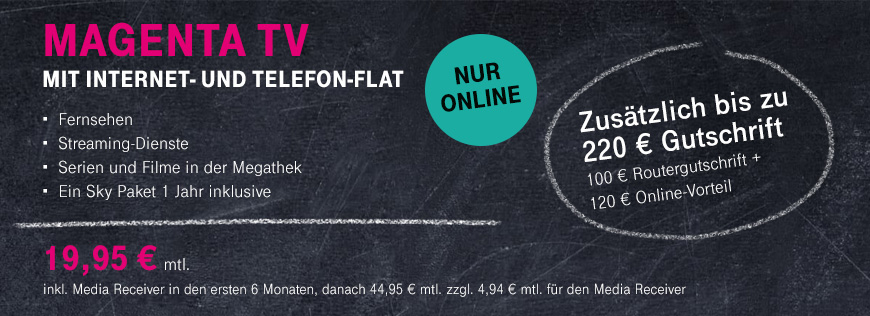 MagentaZuhause - 19,95  in den ersten 6 Monaten - Neuer Online Vorteil