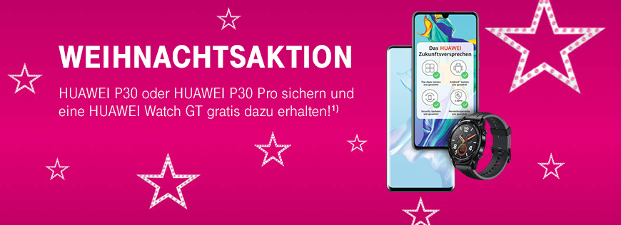 HUAWEI Weihnachtsaktion - HUAWEI P30 | P30 Pro + HUAWEI Watch GT