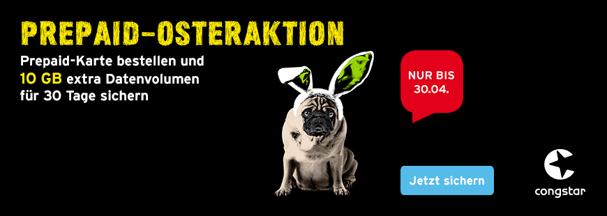 congstar Prepaid Osteraktion - 10 GB extra Datenvolumen