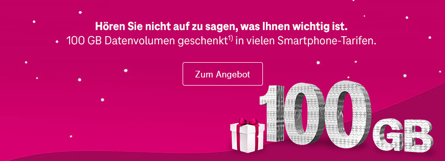 Telekom verbindet und verschenkt 100 GB Datenvolumen