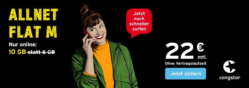 congstar - Jetzt noch schneller surfen mit LTE 50 inklusive!