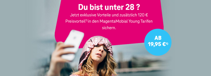 MagentaMobil Young: Noch bis 30.09.2021 120  Preisvorteil erhalten