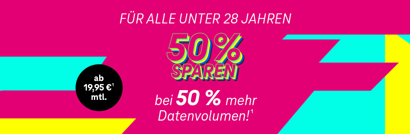 MagentaMobil S - L Young: 50 % mehr Datenvolumen