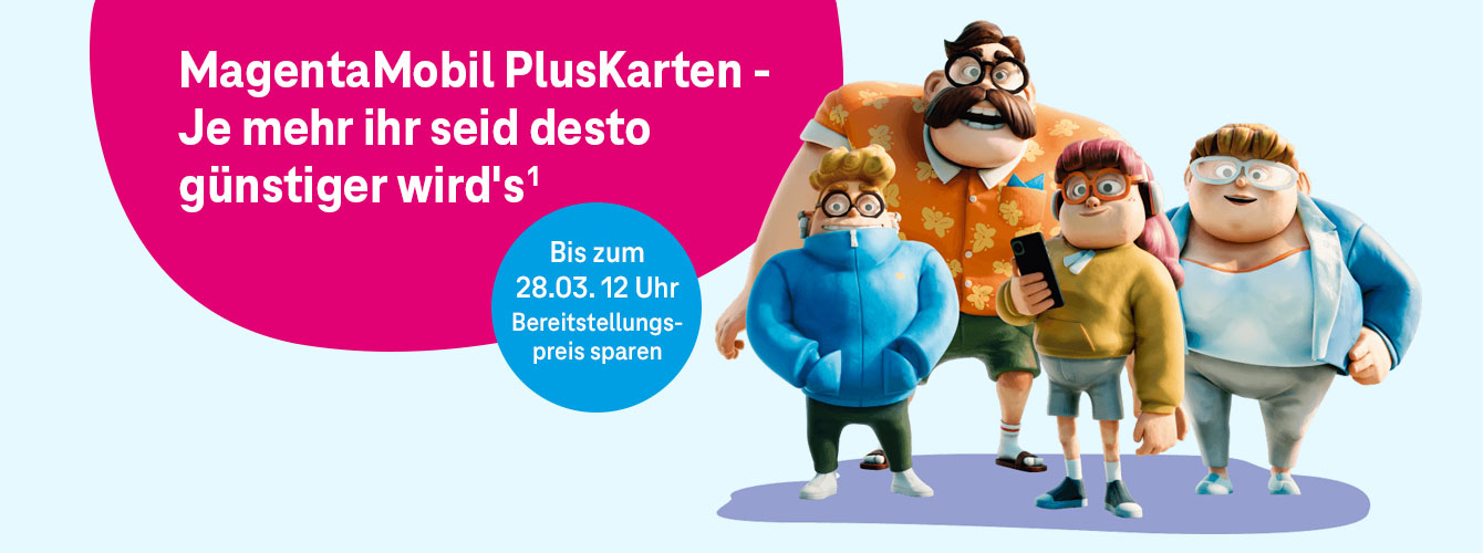 MagentaMobil PlusKarten: Bis 28.03. Bereitstellungspreis sparen