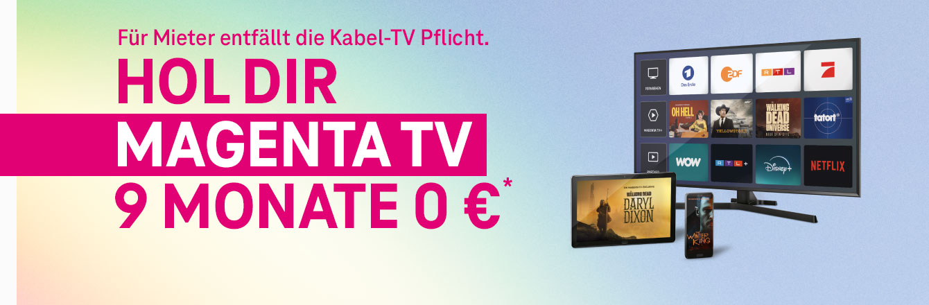 Verlngert: MagentaTV 9 Monate fr 0 €