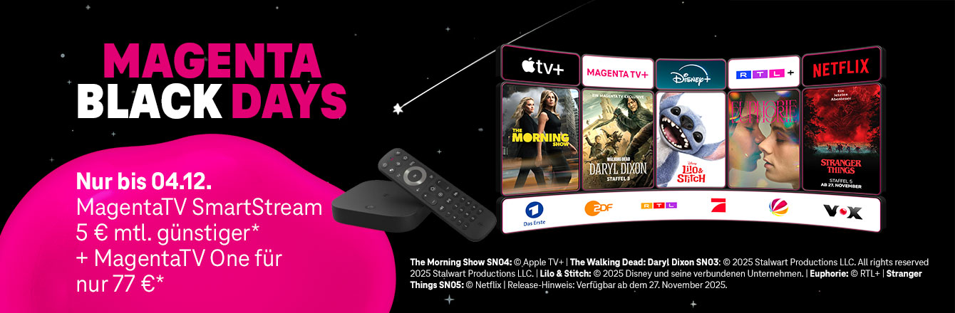 Magenta Black Days &ndash; Festnetz und MagentaTV Angebote