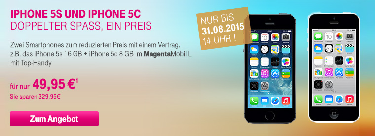 Apple iPhone 5s und 5c: Zusammen zum reduzierten Preis!