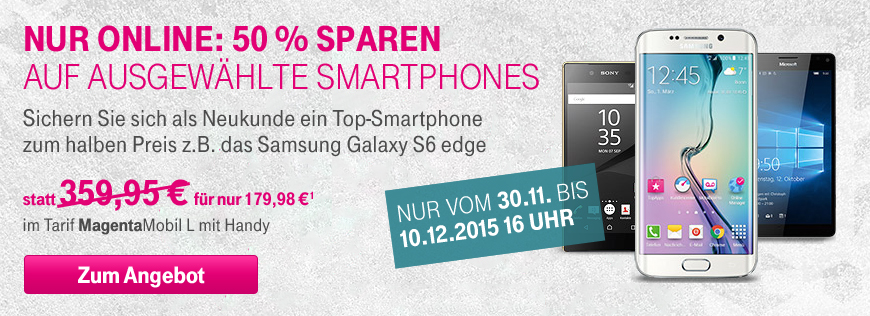 50% Rabatt bei ausgewhlten Smartphones